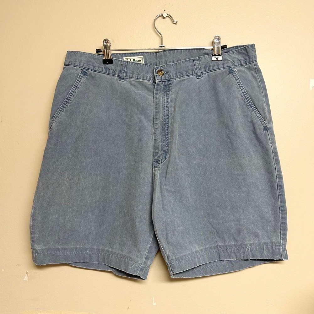Vintage 90s LL Bean Tropic Weight Blue Shorts Mens 34 Cotton Casual Retro